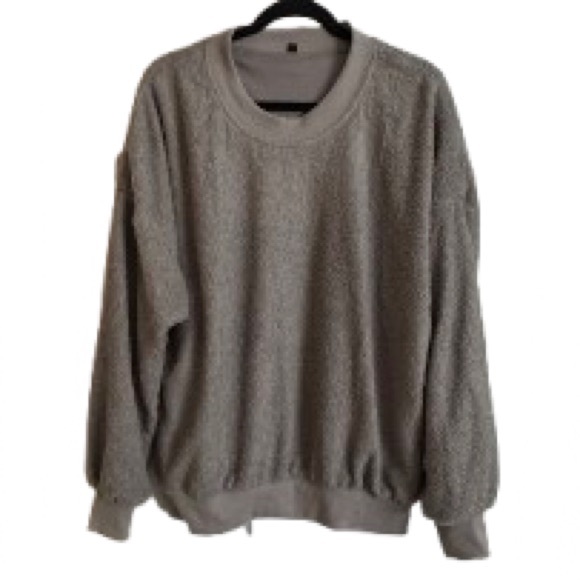 None Tops - Women’s Gray Crewneck Sweatshirt - Classic Casual Pullover - Size XL